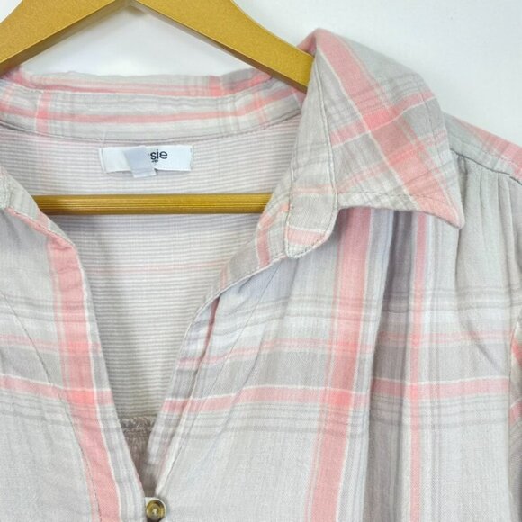 Kensie Pink and Grey Plaid Top - Picture 5 of 10